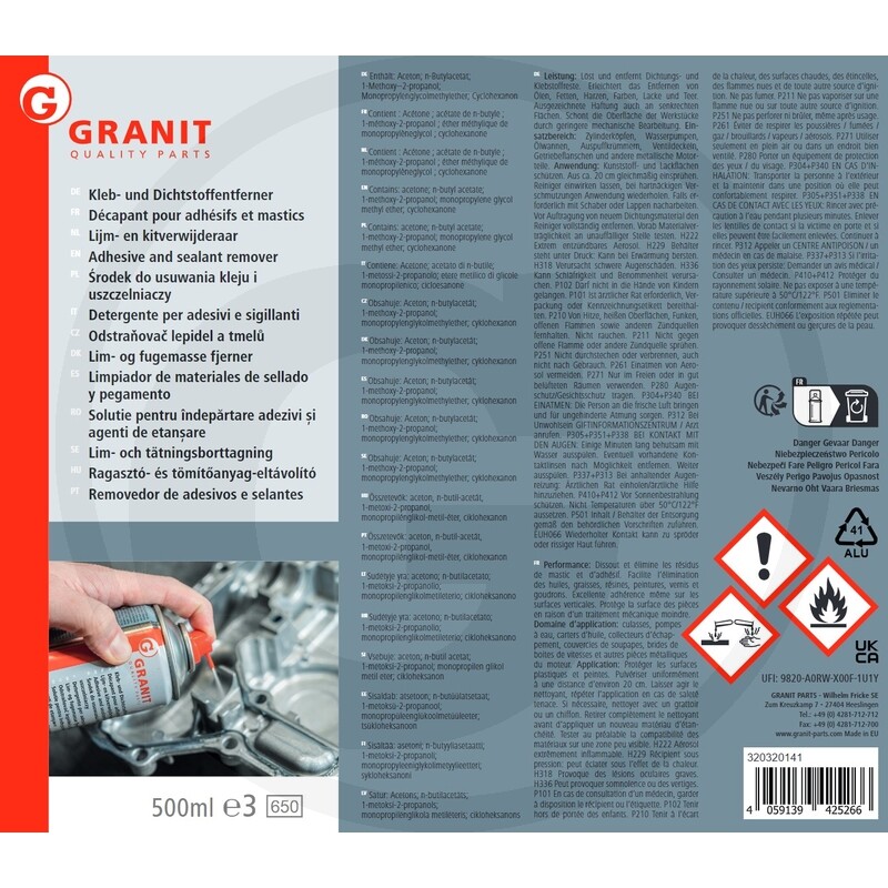 Odstraňovač lepidel a tmelů 500ml 1