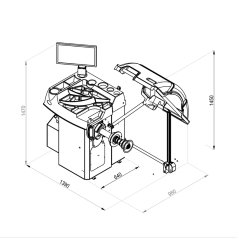 CB78 vyvažovačka osobní 3D s LCD displejem a laserem