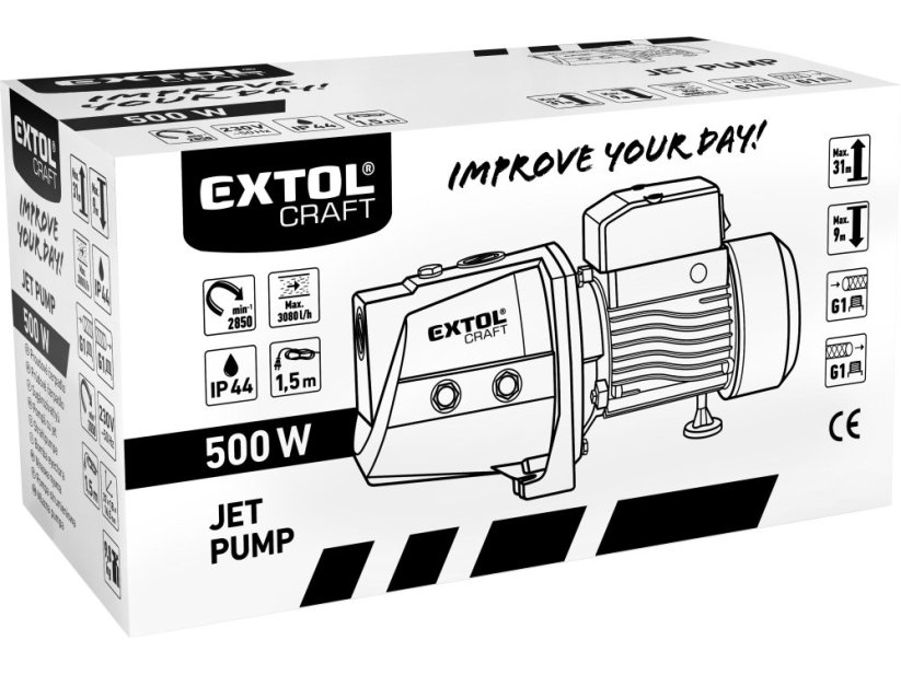 EXTOL CRAFT čerpadlo proudové, 500W, 3080l/hod