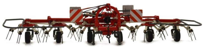 Model obraceče sena Massey Ferguson TD 676 DN MarGe 132 rozloženýá nesený nahrabovák
