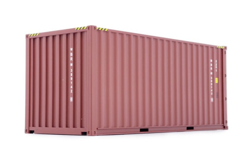 Model námořního kontejneru 20ft Kontainer Hnědý MarGe 132 zadní pohled