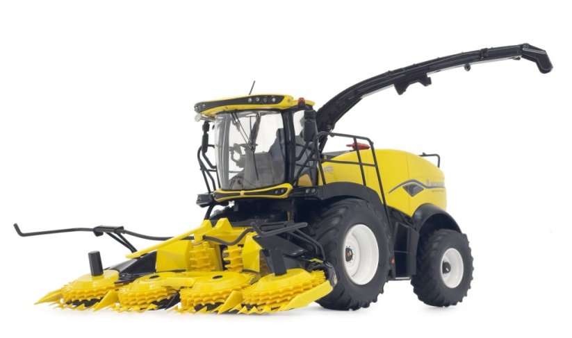 Model řezačky New Holland FR650 s kukuřičným adaptérem Marge 132 přední pohled