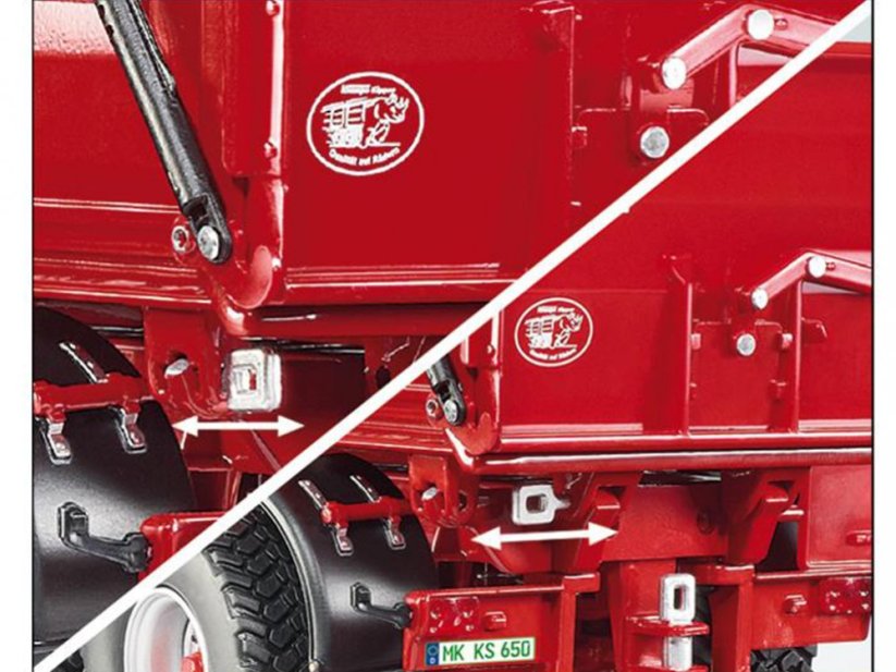 Model tandemového návěsu Krampe Big Body 650 wiking propracované detaily tandemového sklápěče