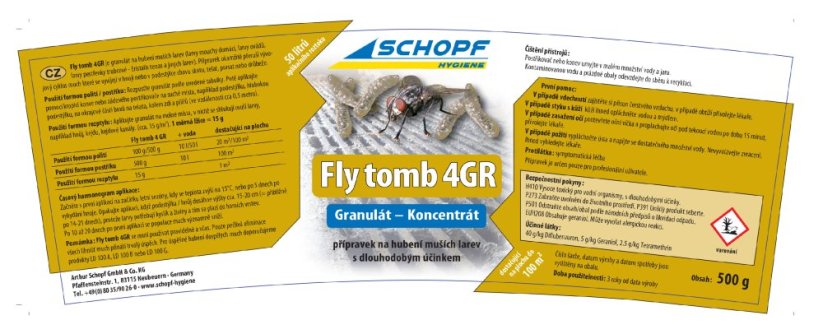 Granulovaný koncentrát k hubení muších larev Schopf FLY TOMB