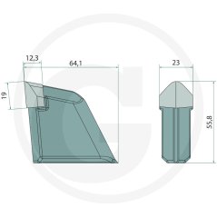 Karbidové univerzální návarové kladivo pro frézy DT87, M952, M958, M963 3 Karbidové univerzální návarové kladivo pro frézy DT87, M952, M958, M963 3