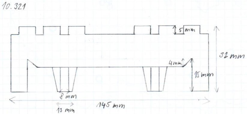 Gumová podložka zvedáku 145 x 32 mm
