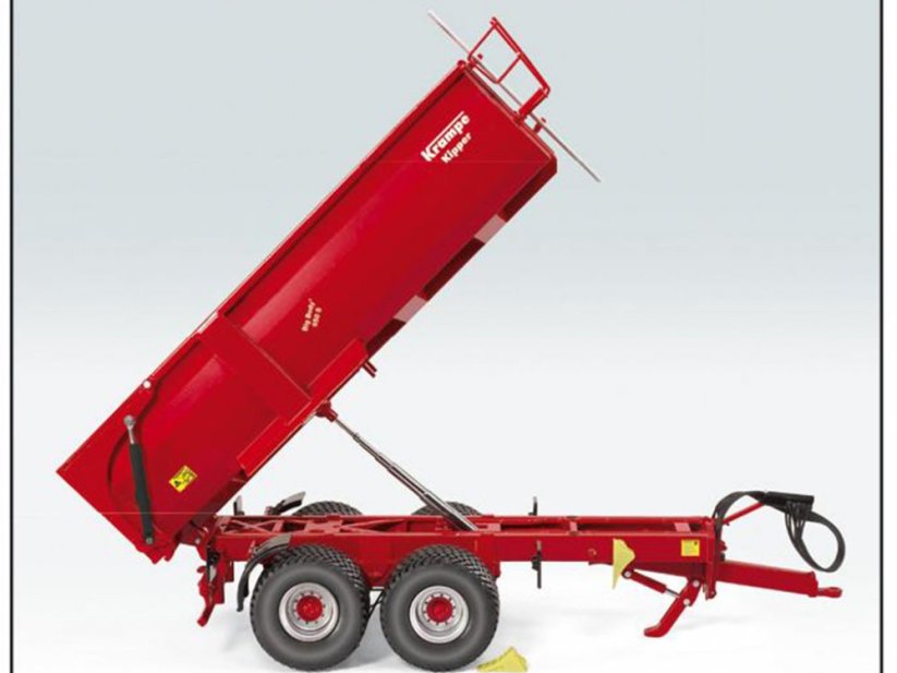 Model tandemového návěsu Krampe Big Body 650 wiking vůz sklápěný dozadu s hydrulickým čelem