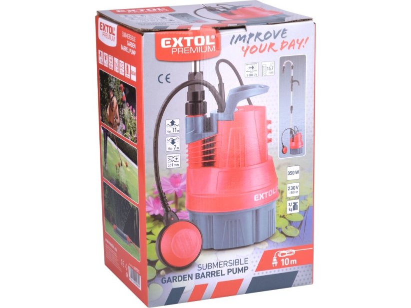 EXTOL PREMIUM čerpadlo ponorné do sudu, 350W, 5000l/h