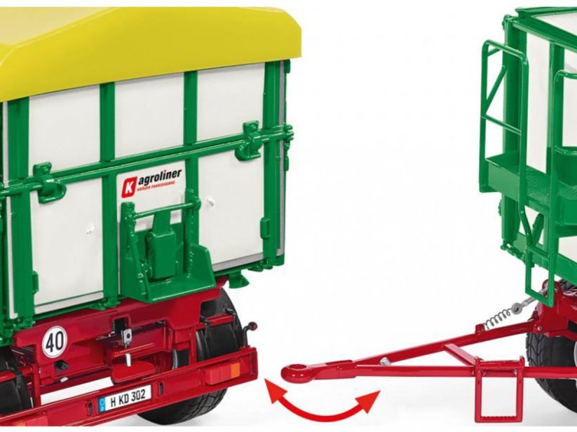 Model přívěsu s točnou Kroger Třístranný sklápěč Wiking možnost zapojení více přívěsů za sebe