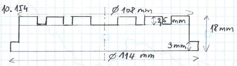 Gumová podložka zvedáku 108x18 mm