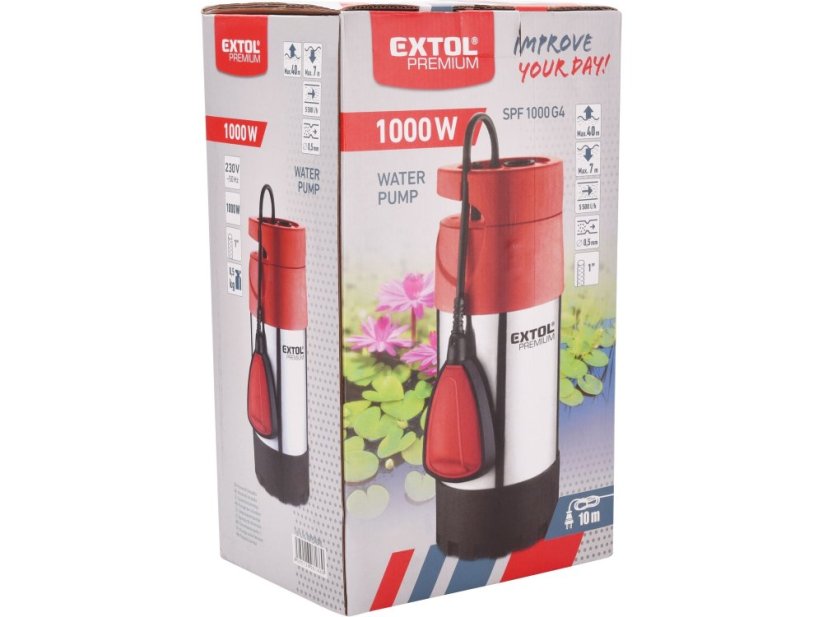 EXTOL PREMIUM čerpadlo ponorné tlakové, 1000W, 5500l/hod