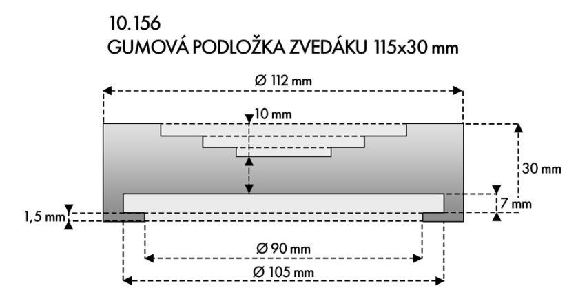 Gumová patka 112x30 pro zvedák G02033