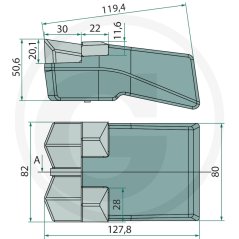 Karbidové kladivo pro frézy Kirpy montážní rozměr 82mm 2 Karbidové kladivo pro frézy Kirpy montážní rozměr 82mm 2
