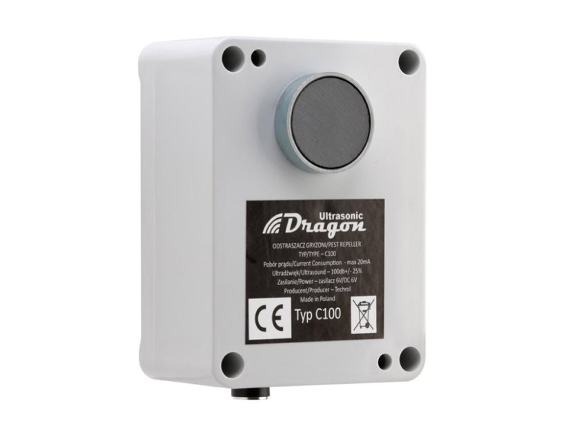 Vodotěsný ultrazvukový plašič na kuny, myši a potkany DRAGON ULTRASONIC C100