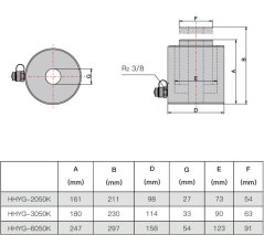 Hydraulický zvedací válec s dutým pístem 60 tun HHYG-6050K