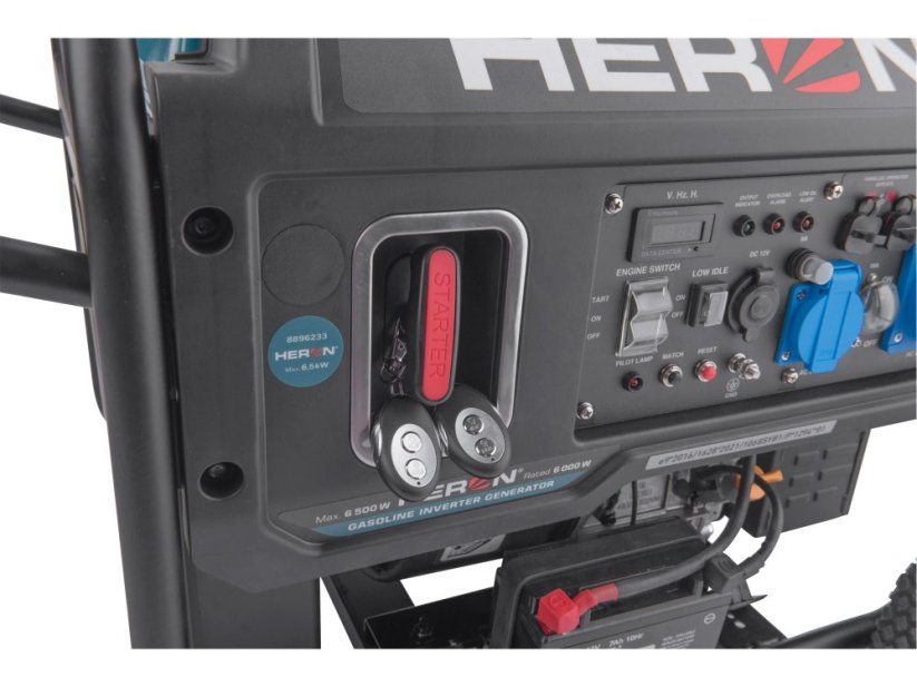 Elektrocentrála digitální invertorová HERON | 6,5kW | el. start | dálkové ovládání